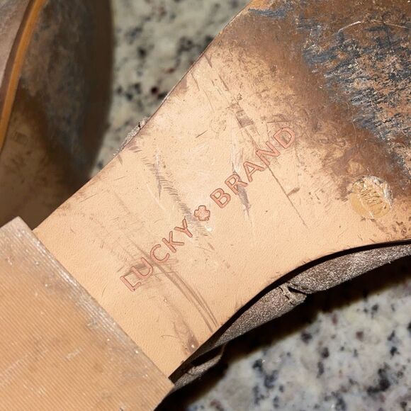 Lucky Brand Tazu Sandal Women's Fisherman Lace Up Zip Back Tan Size‎ 7.5 - Picture 5 of 6